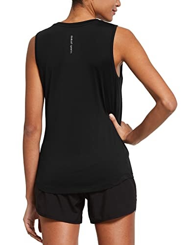 baleaf Workout Tank Tops for Women Sleeveless Running Shirts Activewear Gym Yoga Tops Black Size L - Image 1