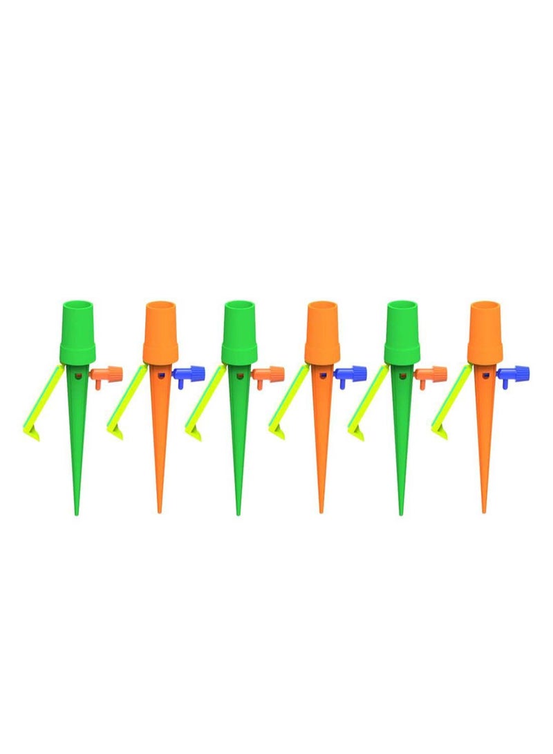 NIBEMINENT 6-Piece Automatic Water Irrigation Dripper Set With Bracket Green/Orange/Blue