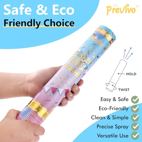 Previvo Gender Reveal Confetti Powder Cannon - 2 Pack Blue Baby Gender Reveal Poppers - 100% Biodegradable Powder Smoke - Ideas Party - Image 2