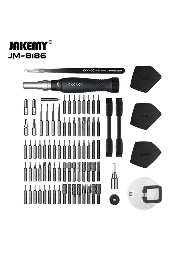 JAKEMY JAKEMY JM-8186 Multi-Function Precision Screwdriver Tool Set for Phone and Computer Repair - 83 Pieces, Plastic Handle, Black  - Image 3