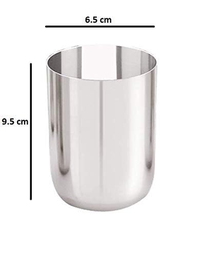 Dharam Paul Traders Stainless Steel Glass Set for Water,Plain Design,Gifting Option This Christmas. Set of 6 - Image 4