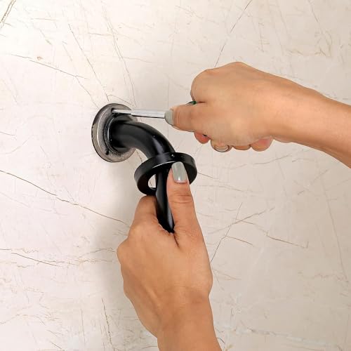 FORTUNE Stainless Steel Grab Bar for Bathroom & Bathtub Wall Mounted Safety Hand Support Rail Black Finish Bathroom Accessories- Balance Handle - Towel Bar - Pack of (8 INCH, Pack of 1) - Image 5