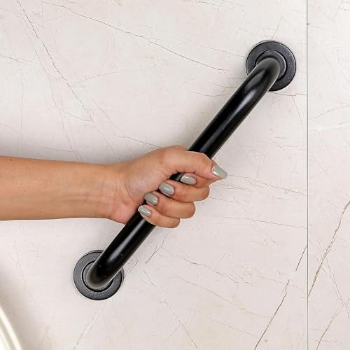 FORTUNE Stainless Steel Grab Bar for Bathroom & Bathtub Wall Mounted Safety Hand Support Rail Black Finish Bathroom Accessories- Balance Handle - Towel Bar - Pack of (8 INCH, Pack of 1) - Image 1