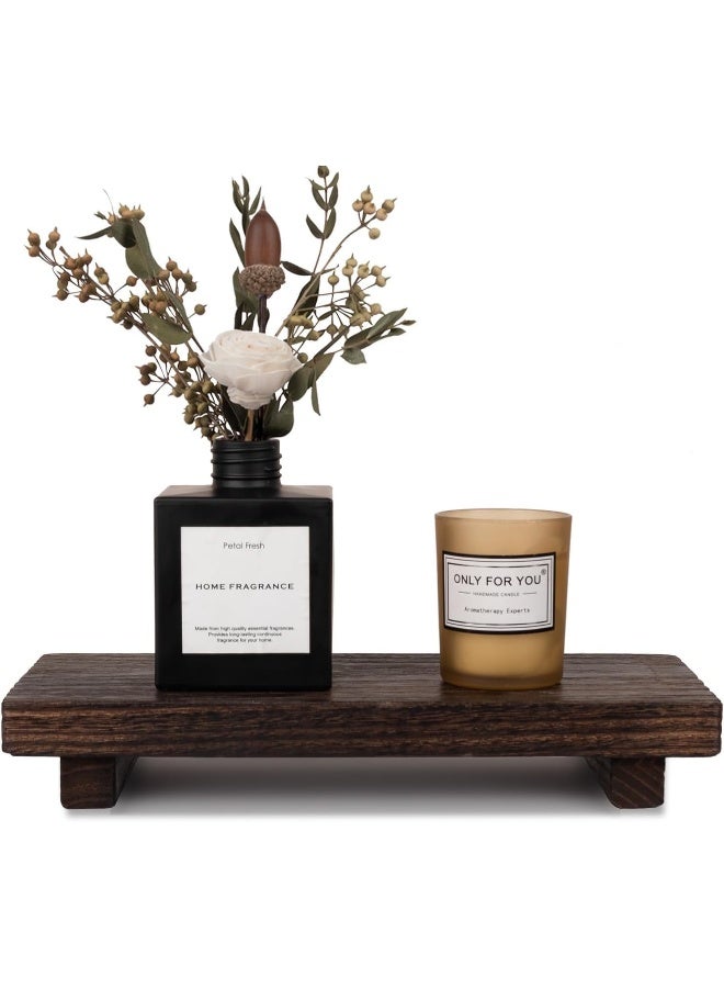 Horoof Home® Small Wooden Decorative Tray – Rustic Display decor for Candles, Diffusers & Home Décor (30x17.7x4 cm, Dark Brown) - Image 1