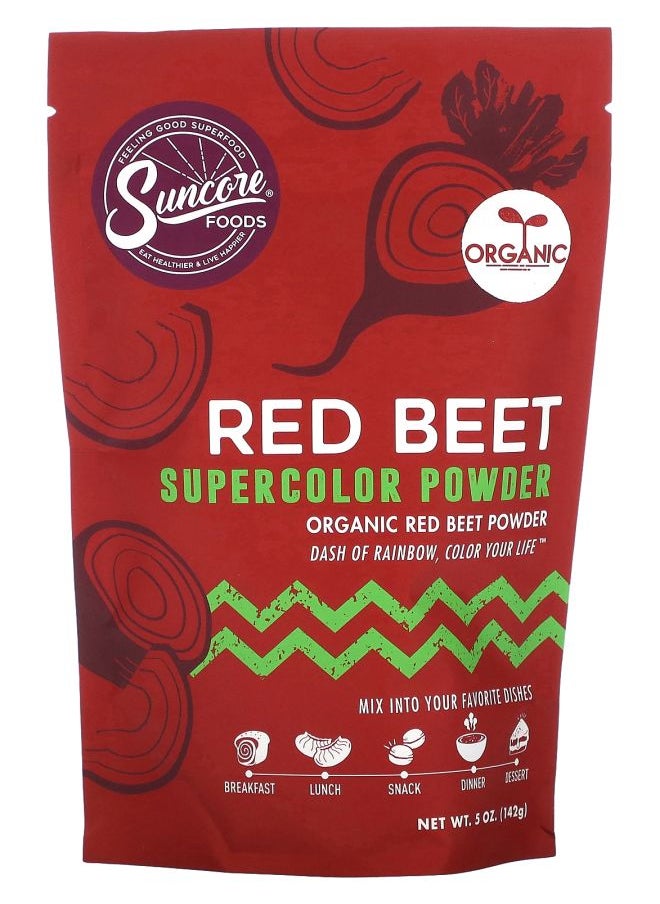 Suncore Organic Red Beet Supercolor Powder 5 oz (142 g) 
