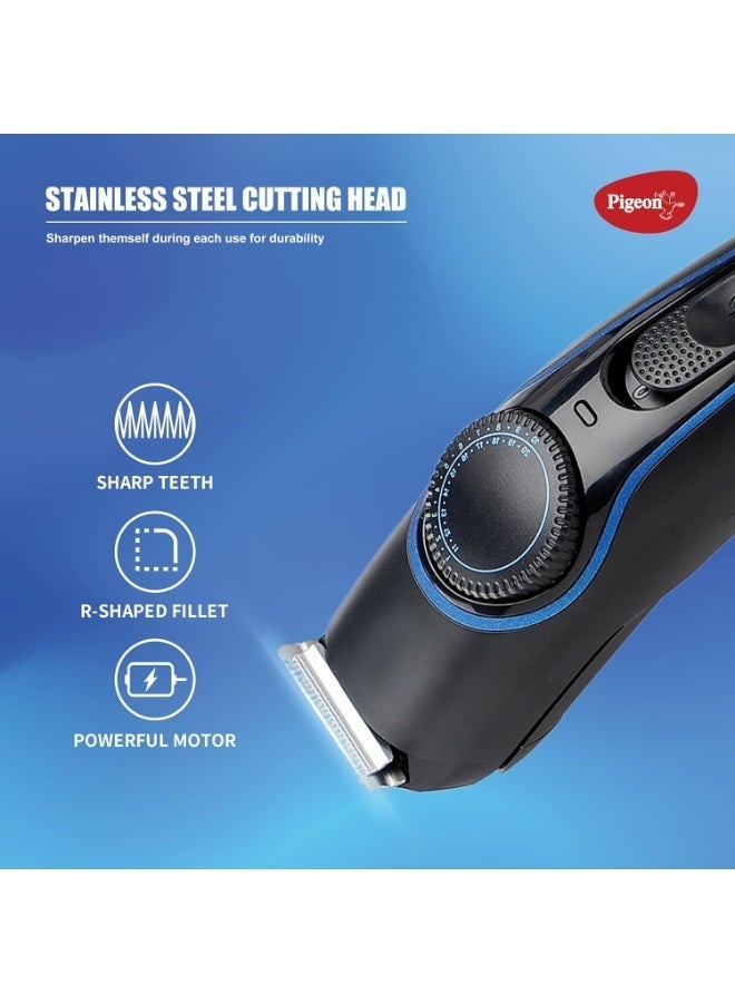 Pigeon Strike Battery Powered Beard Trimmer for Men| 40 Length settings| Stainless Steel Blade| USB C type Charging| 2 HR runtime| 2 HR charge time | 2 Years Warranty - Image 3