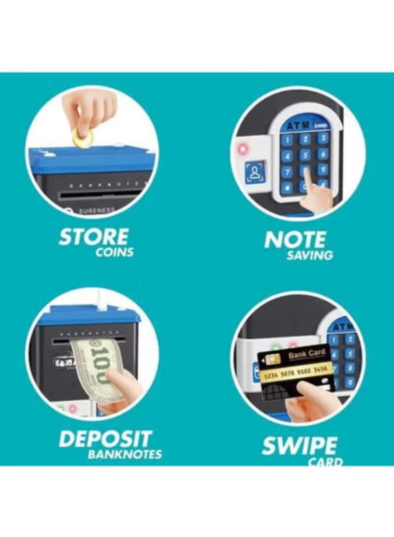 Electronic Piggy Bank With Fingerprint And Pin For Boys And Girls, Mini ATM Saving Box, Assorted color  - Image 3
