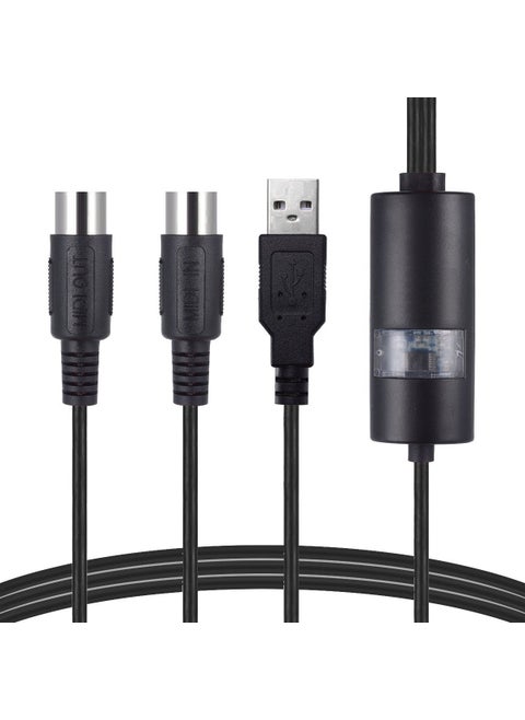 MIDI to USB Cable, Music Editing Interface Black