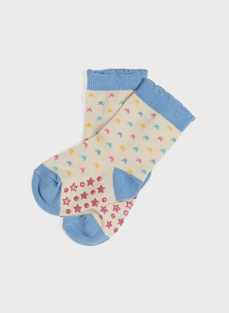 JoJo Maman Bebe Kids 3 Packs Printed Socks