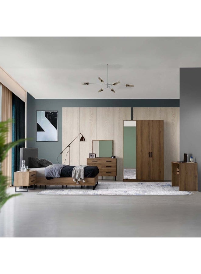 DANUBE HOME Norden 90 X 190 Single Bed - Dark Grey/African Walnut - Image 3