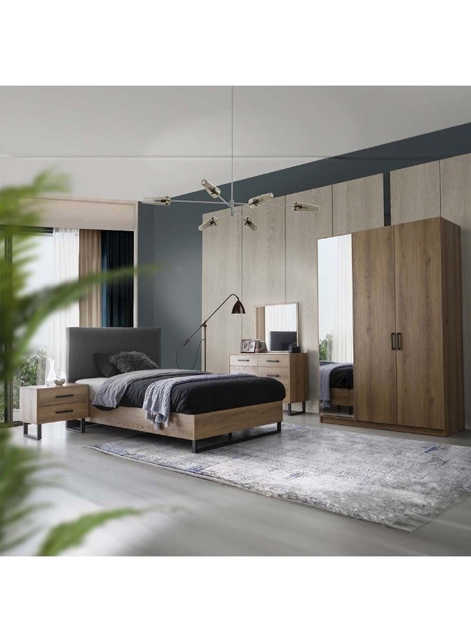 DANUBE HOME Norden 90 X 190 Single Bed - Dark Grey/African Walnut - Image 4