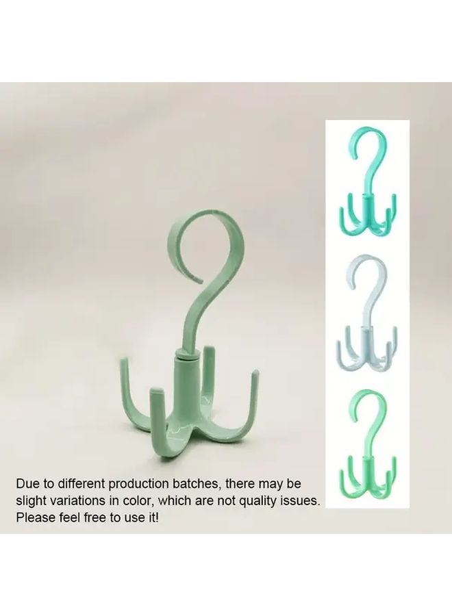 Green Rotating Multi Functional Space Saving Hook Storage Rack Wall Mounted Hanger - Image 1