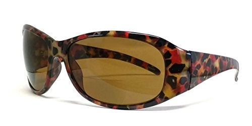 Calabria 645SB BiFocal Reading Sunglasses +1.00 Red Tortoise/Amber Brown Women Designer UV Protection Bi-Focal Reader Trendy - Image 1