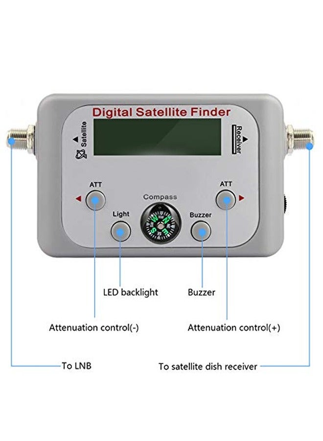 Mini Digital Satellite Finder Meter with LCD Display and Compass - Image 2