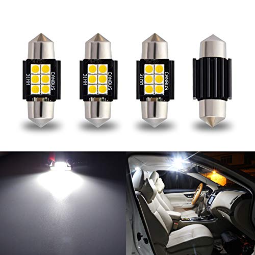 iBrightstar 9-30V Extremely Bright DE3175 DE3021 Festoon LED Bulbs Error Free 1.25" 31mm for Interior Map Dome Lights and License Plate Courtesy Lights, Xenon White - Image 1