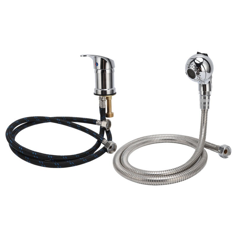 Shampoo Bed Faucet Zinc Alloy Ceramic Valve Core Leak-Proof Electroplating Coating Salon Shower Head Set - Gloss Surfaces Non Slip Shower Head for Hair Salon Barbershop - Image 5
