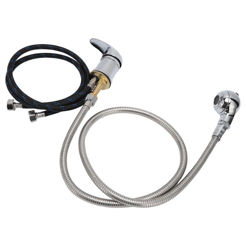 Shampoo Bed Faucet Zinc Alloy Ceramic Valve Core Leak-Proof Electroplating Coating Salon Shower Head Set - Gloss Surfaces Non Slip Shower Head for Hair Salon Barbershop - Image 2