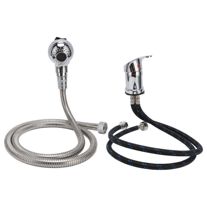 Shampoo Bed Faucet Zinc Alloy Ceramic Valve Core Leak-Proof Electroplating Coating Salon Shower Head Set - Gloss Surfaces Non Slip Shower Head for Hair Salon Barbershop - Image 4