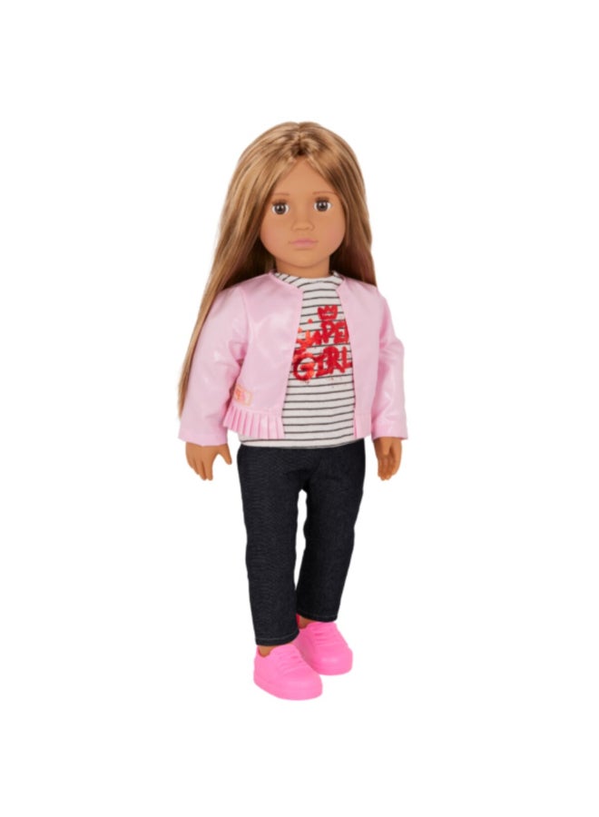 Our Generation Elena Fashionable and Fun Doll in Jacket and Jeans Multicolor 18 Inch BOGBD31488 - Image 1