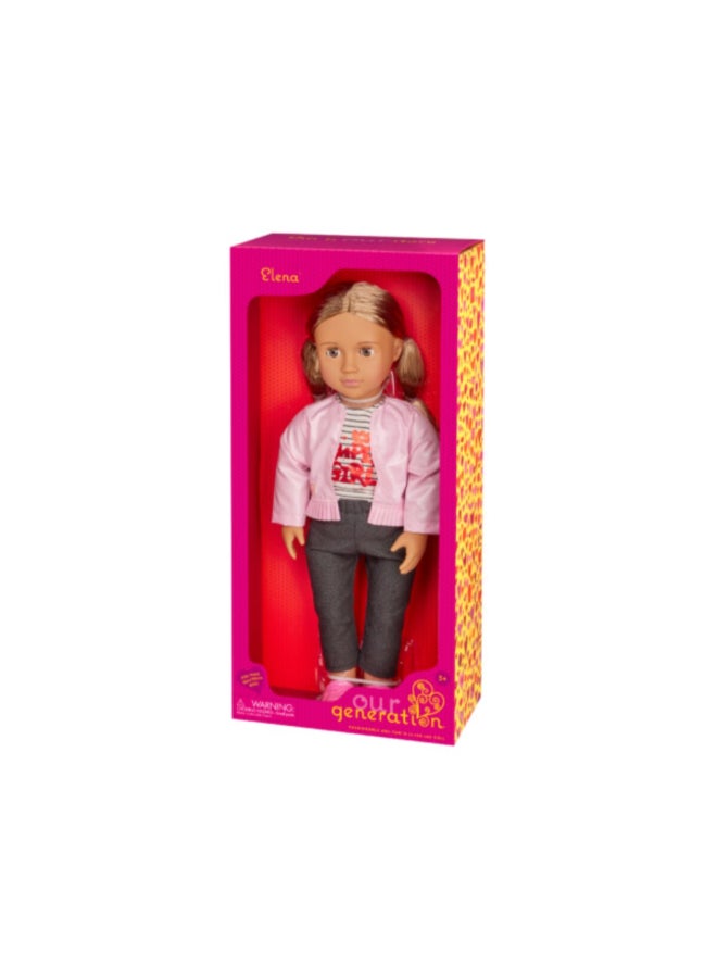 Our Generation Elena Fashionable and Fun Doll in Jacket and Jeans Multicolor 18 Inch BOGBD31488 - Image 5