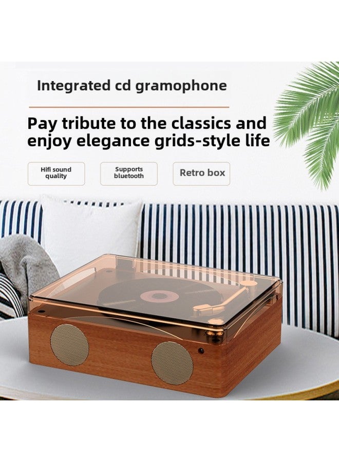 Retro Multi-function CD Player CD Player High Fidelity Sound Quality Portable Rechargeable CD Disc Player Supply-Body Color:X100 Brown  - Image 1