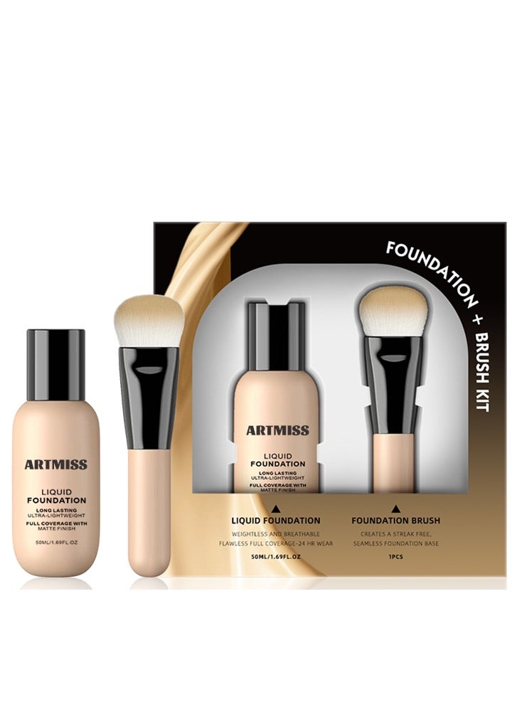 ARTMISS Long Lasting Ultra-lightweight Liquid Foundation 04（Comes with brush） - Image 1