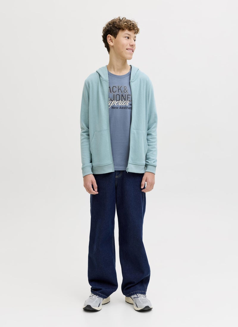 Jack & Jones Junior Kids Jjelogo Crew Neck T-Shirt - Image 5