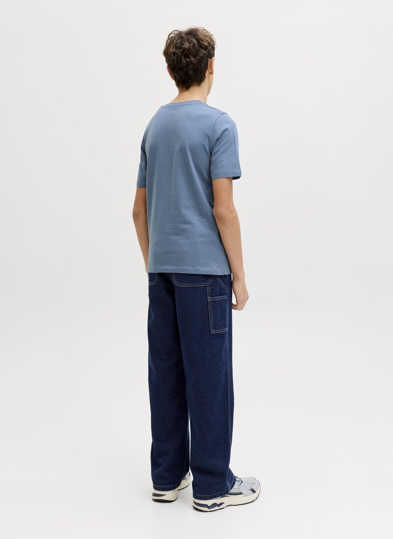 Jack & Jones Junior Kids Jjelogo Crew Neck T-Shirt - Image 2