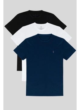 Four Man Crew Neck Standard Fit Basic Cotton Men's T-Shirt 3-Pack  - Image 1
