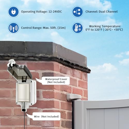 TOPENS HLR01 HomeLink Compatible Universal Receiver with Remote Control Transmitter for Automatic Swing Sliding Gate Opener Garage Door Opener, Security Gate Operator Accessory - Image 5