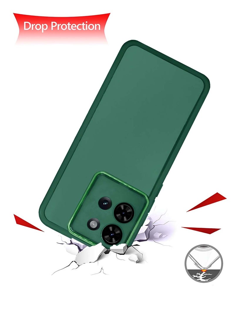 Wtech Motorola Edge 50 5G 2024 Soft Transparent TPU Silicone Ultra Thin Phone Stylish Electroplated Camera Border Back Case Cover - Dark Green - Image 3