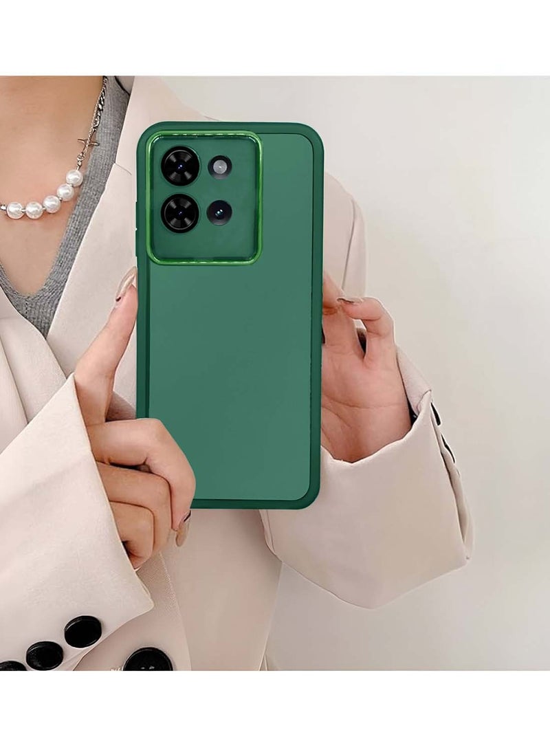 Wtech Motorola Edge 50 5G 2024 Soft Transparent TPU Silicone Ultra Thin Phone Stylish Electroplated Camera Border Back Case Cover - Dark Green - Image 4
