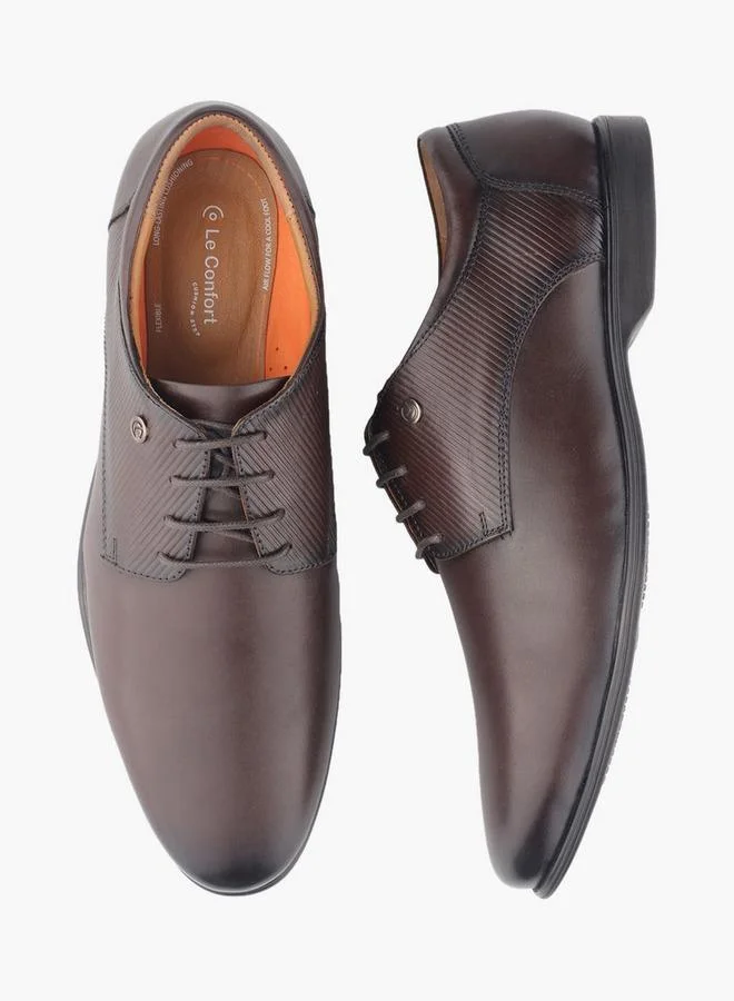 لو كونفورت Men Genuine Leather Lace-Up Derby Shoes