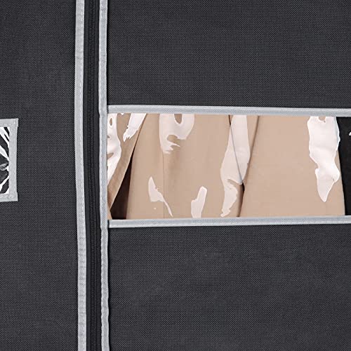 Syeeiex 40" Suit Bag, Set of 5 Garment Bags for Hanging Clothes, Suit Bags for Closet Storage, Garment Bags for Storage Suits,T-shirts, Jackets and Coats(Black & Grey) - Image 4