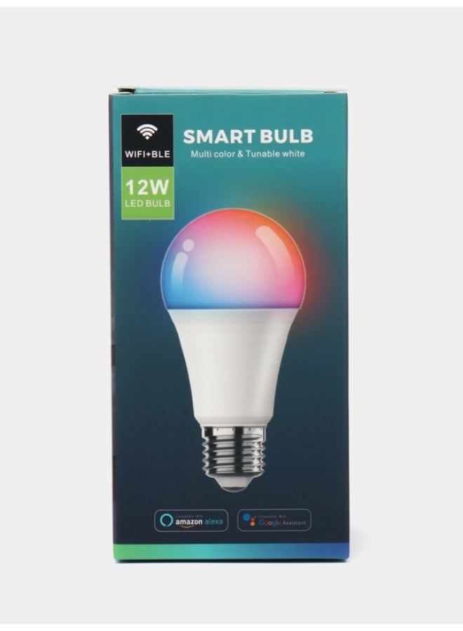 BlueFire Smart WiFi LED Bulb 12W 1050lm – RGB+CCT 2700K-6500K, 16 Million Colors, Dimmable, Music Sync, Timer, Group Control, Works with Surplife App, Alexa & Google Assistant – E27 Smart Home Lighting for Bedroom, Living Room, Office - Image 1
