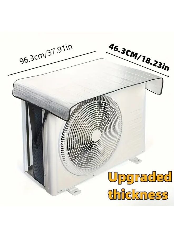1 Silvery Heavy Duty Waterproof AC Unit Cover All Weather Dustproof HVAC Protector - Image 4