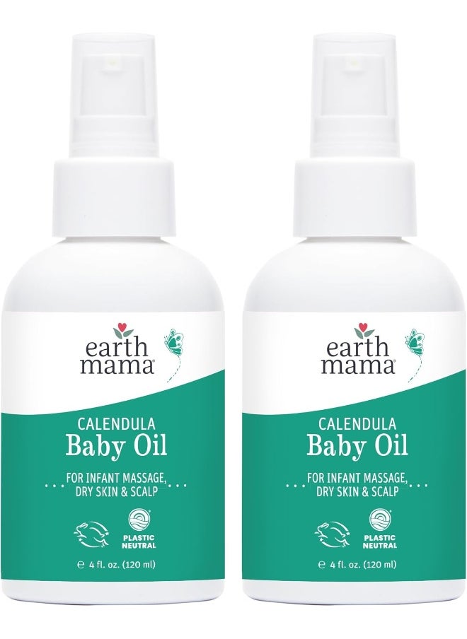Earth Mama Earth Mama Angel Baby Oil, Fragrance-free with Organic Calendula  - Image 1