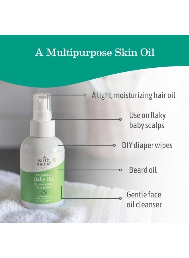 Earth Mama Earth Mama Angel Baby Oil, Fragrance-free with Organic Calendula  - Image 2