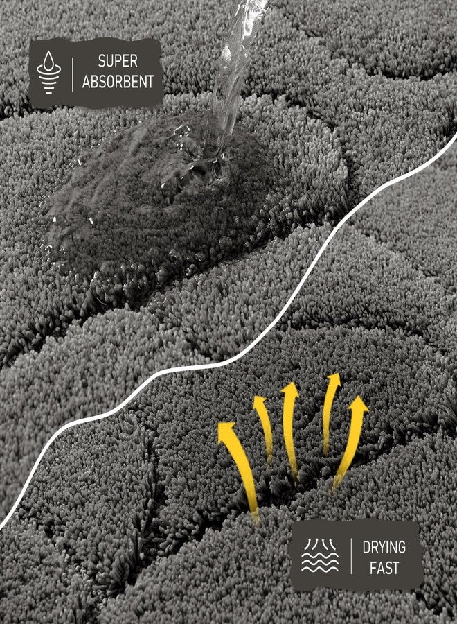 BSICPRO Large Dog Door Mat for Muddy Paws, 22x47 Absorbent Dirt Trapper Long Door Mat, Non-Slip Washable Mud Mat for Dogs, Polyester Microfiber Soft Pet Rug Mat for Entryway, Mud Dog Paws, Patio (Gray) - Image 4