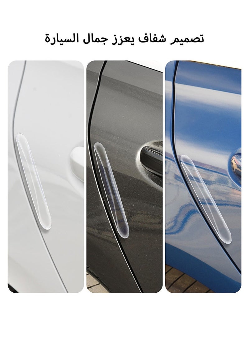 4-Piece Universal Car Door Edge Protectors - Transparent Silicone Rubber Anti-Collision Strips with High Viscosity, Waterproof & Heat-Resistant for All Vehicle Models - Image 2
