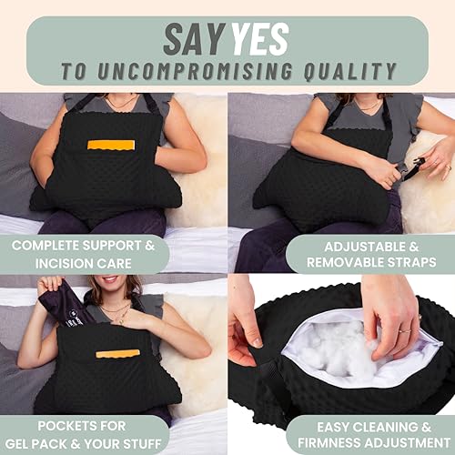 MOYOAMA 2 Pcs Hysterectomy Pillow Set - Incl 1 Gel Pack for Soothing Relief - Hysterectomy Recovery Must Haves After C Section,Post Surgery Pillow,Abdominal Surgery Recovery Pillow,Hysterectomy Gifts - Image 4