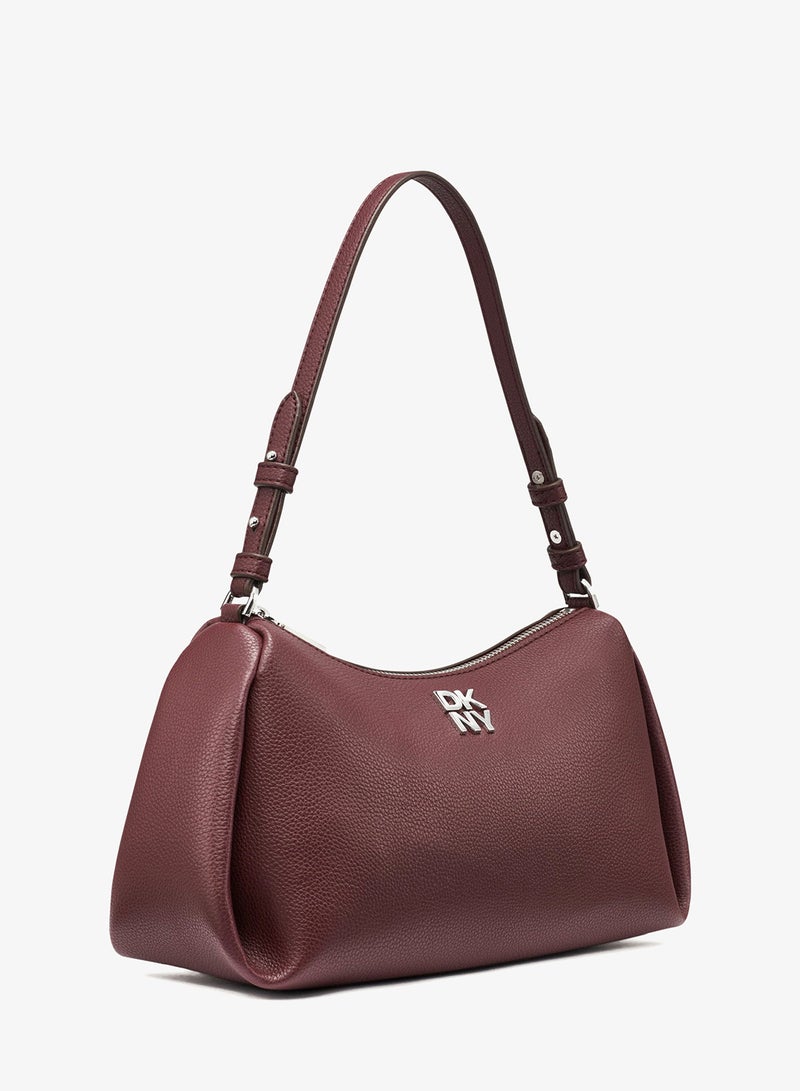 دكني حقيبة كتف بسحاب وشعار ريمي بتفاصيل دقيقة - Image 3