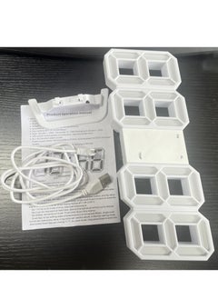 ماركة غير محددة ساعة رقمية ثلاثية الأبعاد LED ساعة منبه حائط رقمية ثلاثية الأبعاد مثبتة على الحائط ساعات مكتب حديثة لغرف النوم المنزلية والمكتب  - Image 5