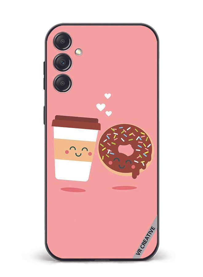 VR CREATIVE Protective Case Cover For Samsung Galaxy A34 Donut And Coffee Design Multicolour - Image 1