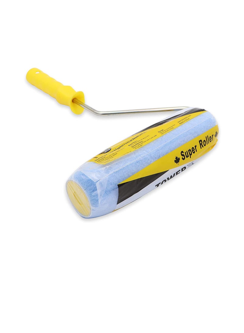 تاور أسطوانة دهان تاور 9 بوصة بمقبض بلاستيكي بأغطية قابلة للاستبدال ، قوية ومتينة وخفيفة الوزن للاستخدام في الداخل والخارج أصفر / أزرق ، 9 بوصات - Image 3