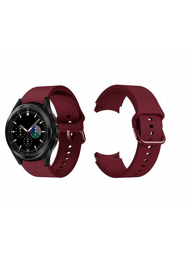 NIBEMINENT Silicone Replacement Band For Samsung Galaxy Watch4 42/46mm Red - Image 2
