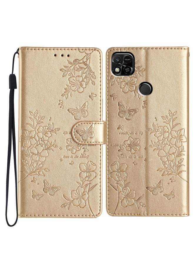 S-TOP Case For Redmi 9C Butterflies and Flowers Leather Phone Case - Image 1