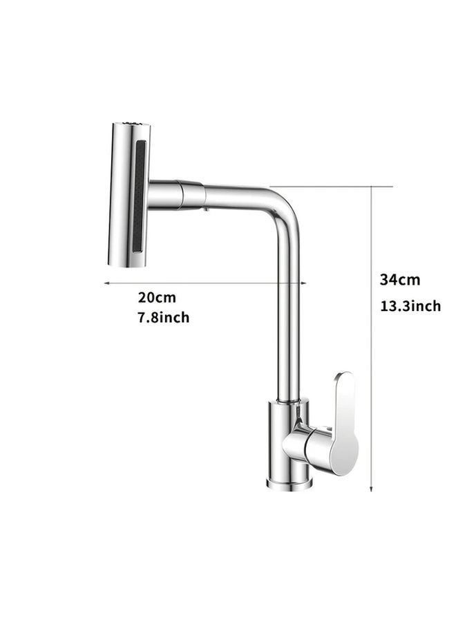 Modern Black Waterfall Kitchen Faucet 360 Swivel Single Handle Brushed Stainless Steel - Image 5