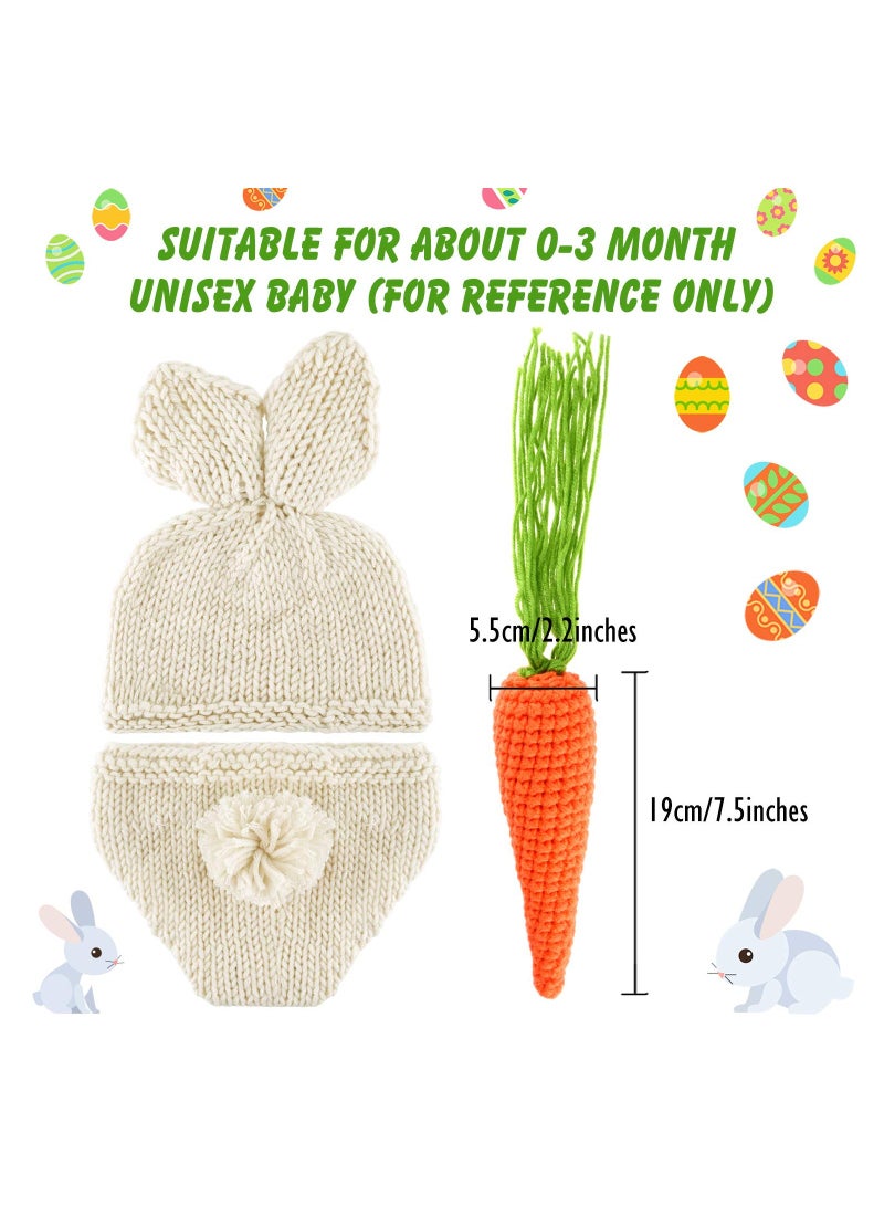 Baby Photo Prop, Newborn Photography Prop, Rabbit Design Crochet, Costume Clothes Knit Crochet, Baby Boy Girl Photo Outfits, Rabbit Photoshoot Costume, 0-6 Months, Baby Shower Gift