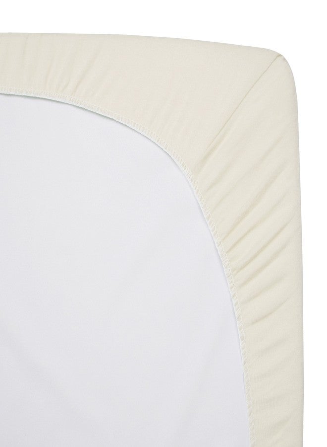TL Care 15" x 33" Fitted Bassinet Sheet, 100% Natural Cotton Supreme Jersey Knit, Cream, Soft Breathable - Image 4